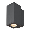 SLV Premium-LED Outdoor Wandleuchte ENOLA SQUARE SINGLE CCT, IP65 IK02, Gr��e S, 6W 3000/4000K 390/450lm 30�, CRi>90, Anthrazit