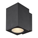 SLV Premium-LED Outdoor Wandleuchte ENOLA SQUARE SINGLE CCT, IP65 IK02, Gr��e M, 10W 3000/4000K 720/820lm 38�, CRi>90, Anthrazit