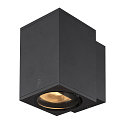SLV Premium-LED Outdoor Wandleuchte ENOLA SQUARE SINGLE CCT, IP65 IK02, Gr��e M, 10W 3000/4000K 720/820lm 38�, CRi>90, Anthrazit