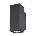SLV Premium-LED Outdoor Wall luminaire ENOLA SQUARE UP/DOWN CCT, IP65 IK02, S-size, 7W 3000 / 4000K 570 / 640lm 30�, CRi>90
