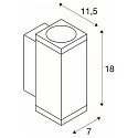 SLV Premium-LED Outdoor Wall luminaire ENOLA SQUARE UP/DOWN CCT, IP65 IK02, S-size, 7W 3000 / 4000K 570 / 640lm 30�, CRi>90