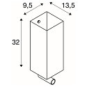 SLV Wandleuchte QUADRASS SPOT Indoor, E27, mit LED Spot 2W, 3000K, 200lm, wei�