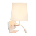 LED Wandleuchte SOMNILA FLEX Indoor, E27, mit LED Spot 65lm, 3000K, wei�, inkl. USB Anschluss, Spot links