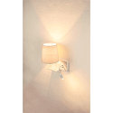 LED Wandleuchte SOMNILA FLEX Indoor, E27, mit LED Spot 65lm, 3000K, wei�, inkl. USB Anschluss, Spot links