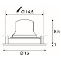 SLV LED Deckeneinbauleuchte NUMINOS DL L, 2700K, IP20, dreh-/schwenkbar, 40�, 2150lm, UGR 17, Schwarz / Chrom
