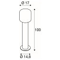 SLV LED Au�enleuchte OVALISK 100 FL LED Stehleuchte, CCT switch, 3000/4000K, 560/600lm, IP65, anthrazit