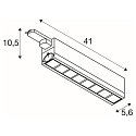 SLV 3-Phasen LED Leuchte SIGHT MOVE, 230V / 350mA, mit Raster, CRi >90, UGR , 26W 4000K 3100lm 75�, Wei�