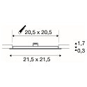 SLV LED Deckeneinbauleuchte SENSER 24 DL, eckig, 12,5, 1200lm, IP20, wei�, 4000K