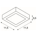 SLV LED Wand-/Deckenleuchte SENSER 12 CW, eckig, IP20, wei�, 8,5W, 4000K, 440lm