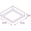 SLV LED Wand-/Deckenleuchte SENSER 24 CW, eckig, 15W, 1200lm, IP20, wei�, 4000K