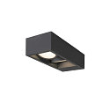 SLV LED Au�enwandleuchte ESKINA FRAME WL DOUBLE CCT, IP65 IK06, 27W 3000/4000K 95�/95�, verstellbar, anthrazit, lange Variante