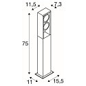SLV LED Outdoor luminaire ESKINA FRAME 75 FL DOUBLE LED Floor lamp, CCT switch, 3000/4000K, 1100/1200lm, IP65, anthracite