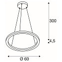SLV LED Pendelleuchte ONE 60 PD DALI UP/DOWN, CCT switch, 3000/4000K, 400/410lm, wei�