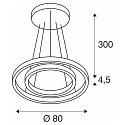LED Pendelleuchte ONE DOUBLE PD DALI UP/DOWN, CCT switch, 3000/4000K, 1050/1060lm, schwarz