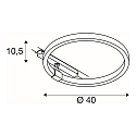 LED 3-Phasen Leuchte ONE 40 TRACK DALI, 15,2W, 3000K, 650lm, schwarz