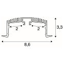 SLV Zubeh�r f�r LED Strip GRAZIA 60 Einbauprofil, IP20, 3m, schwarz
