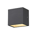 SLV LED Au�enwandleuchte SITRA S WL SINGLE, IP44 IK05, 6.2W 3000/4000K (CCT Switch) 580/620lm 105�, anthrazit