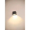 SLV LED Au�enwandleuchte SITRA S WL SINGLE, IP44 IK05, 6.2W 3000/4000K (CCT Switch) 580/620lm 105�, anthrazit