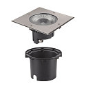 SLV LED Bodeneinbauleuchte ROCCI 200 EL, IP65/IP67 IK08, 16W 3000K 1530lm 120�, Edelstahl 316, begehbar, starr, Blende eckig