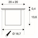 SLV LED Bodeneinbauleuchte ROCCI 200 EL, IP65/IP67 IK08, 16W 3000K 1530lm 120�, Edelstahl 316, begehbar, starr, Blende eckig
