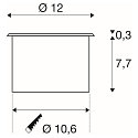 LED Boden-Einbauleuchte DASAR FLAT 120, IP67/IP65 IIK08, � 12cm, befahrbar bis 5t, Edelstahl 304 / Glas, 7W 3000K 520lm 125�