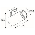 SLV 3-Phasen LED Strahler NUMINOS� ZOOM M, 230V / 500mA, CRi >90, fokussierbar, Phasen dimmbar, 20W 2700K 15�-60�, wei�