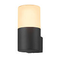 SLV Au�enwandleuchte GRAFIT, IP44 IK02, E27, rund, anthrazit / Diffusor in Rauchglas-Optik, satiniert, Standard