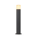 Outdoor Stehleuchte GRAFIT, IP44, rund, E27, anthrazit / Diffusor in Rauchglas-Optik, satiniert, 60cm