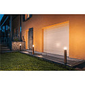 Outdoor Stehleuchte GRAFIT, IP44, rund, E27, anthrazit / Diffusor in Rauchglas-Optik, satiniert, 60cm