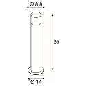 Outdoor Stehleuchte GRAFIT, IP44, rund, E27, anthrazit / Diffusor in Rauchglas-Optik, satiniert, 60cm