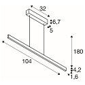 SLV LED Pendelleuchte ONE LINEAR 100 PHASE UP/DOWN, 104cm,600mA, 24W 2700/3000K 1280lm, CRi >90, dimmbar, wei�
