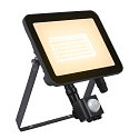 SLV LED Wand-/Deckenleuchte FLOODI L, 100�, 48W, 3000K, 5150lm, anthrazit/transparent