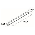 SLV LED Outdoor Wandleuchte VANO WING SP LONG, 120�, 49W, 3000K, 3140lm, CRI80, grau