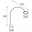 SLV LED Stehleuchte ONE BOW FL, Up&Down, 140�, 22W, 2700/3000K, CRI90, schwarz, schwarz/Messing