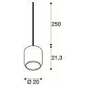 SLV pendant luminaire PANTILO 20 PD E27 IP20, white