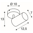 SLV Wand-/Decken-Spot ASTO TUBE SINGLE, IP20, zylindrisch, 1-flammig, 1x GU10 max. 10W, wei�