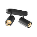 Wand- und Decken-Spotleiste ASTO TUBE DOUBLE, IP20, zylindrisch, 2-flammig, 2x GU10 max. 10W, schwarz