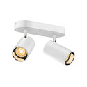 SLV Wand- und Decken-Spotleiste ASTO TUBE DOUBLE, IP20, zylindrisch, 2-flammig, 2x GU10 max. 10W, wei�
