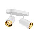 SLV Wand- und Decken-Spotleiste ASTO TUBE DOUBLE, IP20, zylindrisch, 2-flammig, 2x GU10 max. 10W, wei�