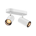 SLV Wand- und Decken-Spotleiste ASTO TUBE DOUBLE, IP20, zylindrisch, 2-flammig, 2x GU10 max. 10W, wei�
