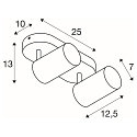 SLV Wand- und Decken-Spotleiste ASTO TUBE DOUBLE, IP20, zylindrisch, 2-flammig, 2x GU10 max. 10W, wei�