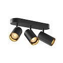 Wand- und Decken-Spotleiste ASTO TUBE TRIPLE, IP20, zylindrisch, 3-flammig, 3x GU10 max. 10W, schwarz