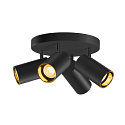 SLV Wand- und Decken-Spot-Rondell ASTO TUBE QUADRUPLE, IP20, zylindrisch, 4-flammig, 4x GU10 max. 10W, schwarz