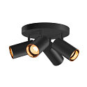 SLV Wand- und Decken-Spot-Rondell ASTO TUBE QUADRUPLE, IP20, zylindrisch, 4-flammig, 4x GU10 max. 10W, schwarz