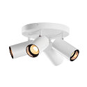 SLV Wand- und Decken-Spot-Rondell ASTO TUBE QUADRUPLE, IP20, zylindrisch, 4-flammig, 4x GU10 max. 10W, wei�
