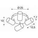 SLV Wand- und Decken-Spot-Rondell ASTO TUBE QUADRUPLE, IP20, zylindrisch, 4-flammig, 4x GU10 max. 10W, wei�
