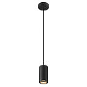 pendant luminaire ASTO TUBE 1 flame, round, rigid GU10 IP20, black dimmable