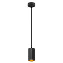 pendant luminaire ASTO TUBE 1 flame, round, rigid GU10 IP20, black dimmable