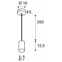 SLV Pendelleuchte ASTO TUBE, IP20, zylindrisch, 1-flammig, 1x GU10 max. 10W, wei�