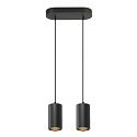 SLV Pendelleuchte ASTO TUBE, IP20, zylindrisch, 2-flammig, 2x GU10 max. 10W, schwarz